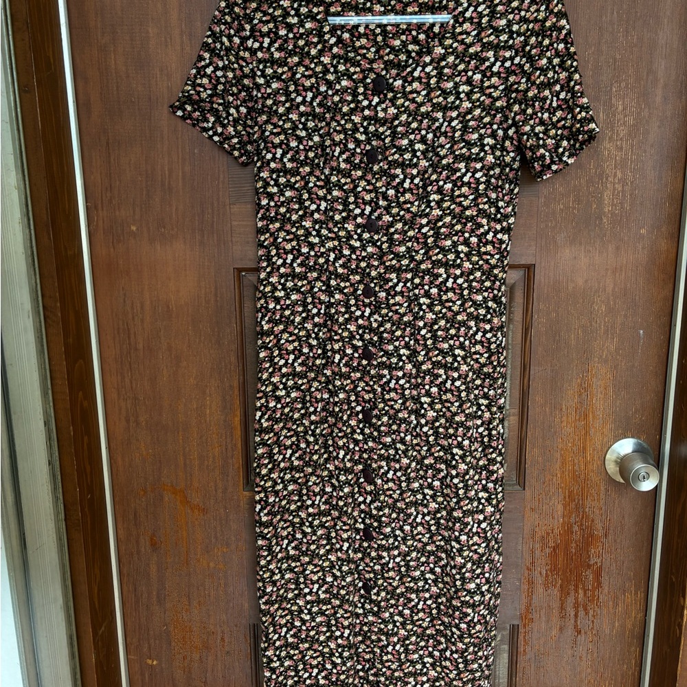 Vintage floral button dress